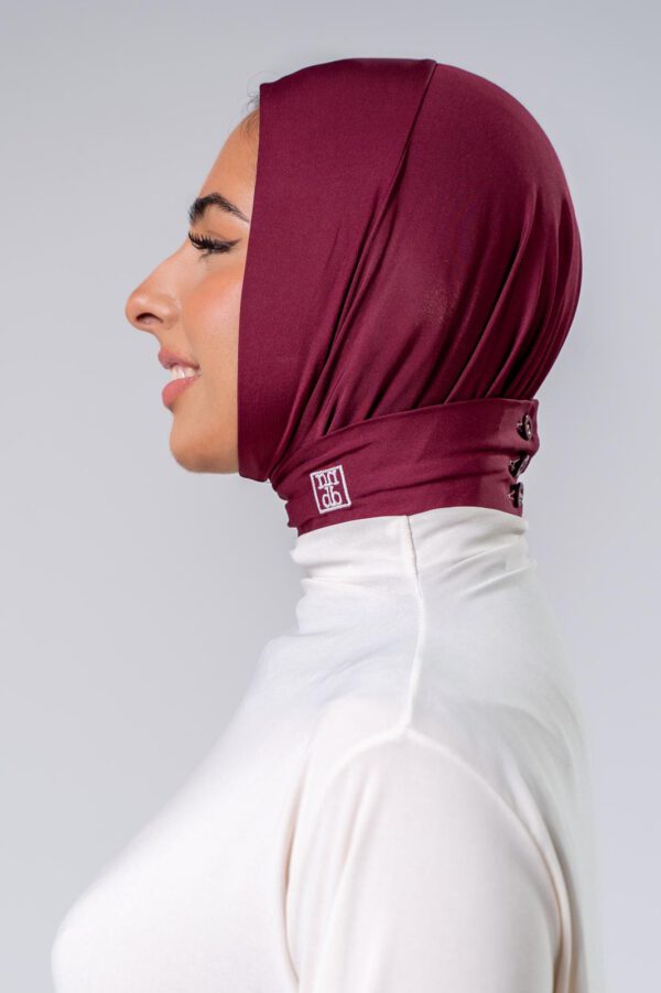 Burgundy Boutonique Hijab - Afbeelding 2